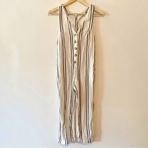 ✨SALE✨ Urban Outfitters White and Blue Striped Jumpsuit